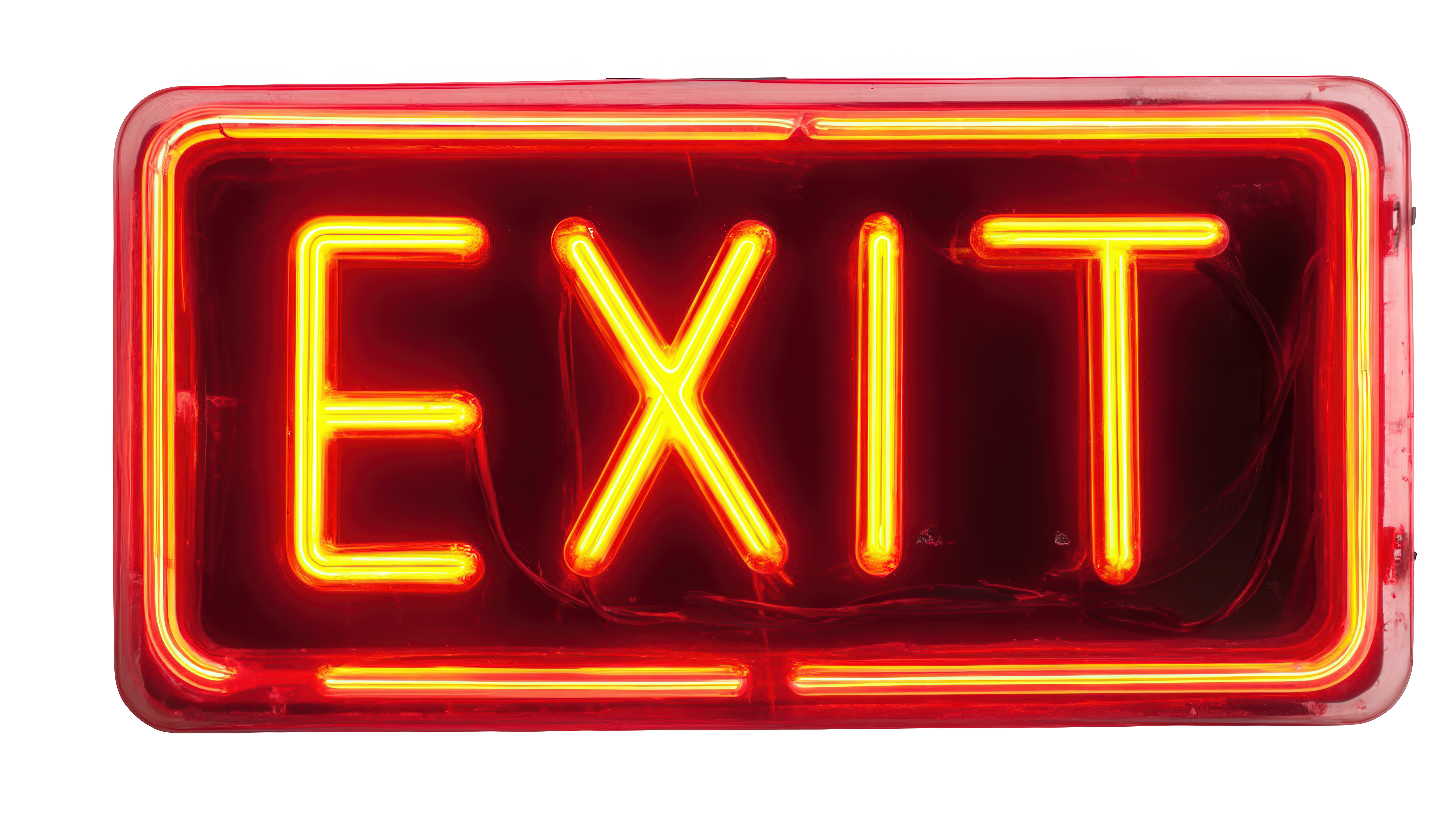 neon red exit sign